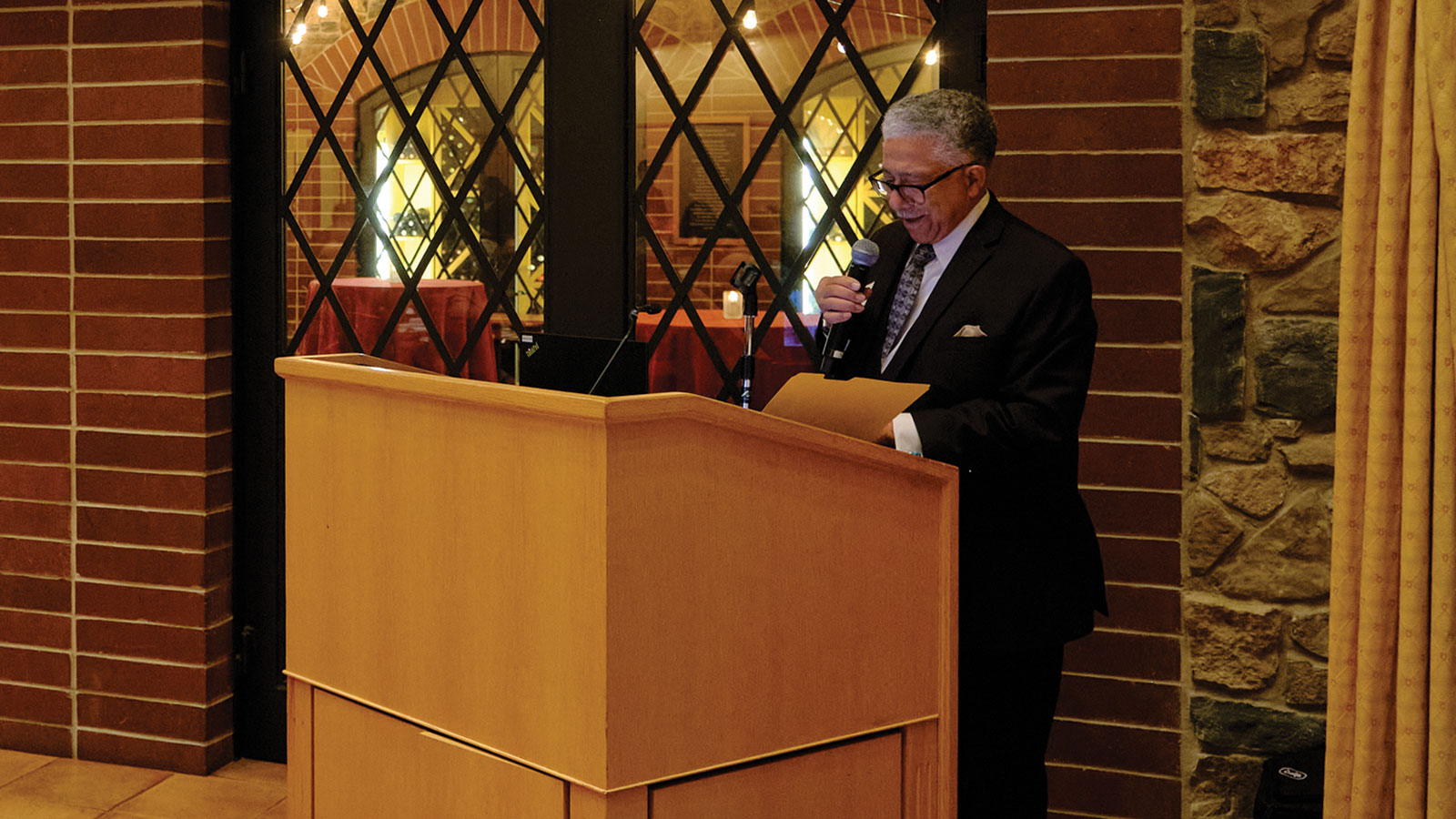 Judge Harrell pays tribute to his stepfather Irving P. Andrews.