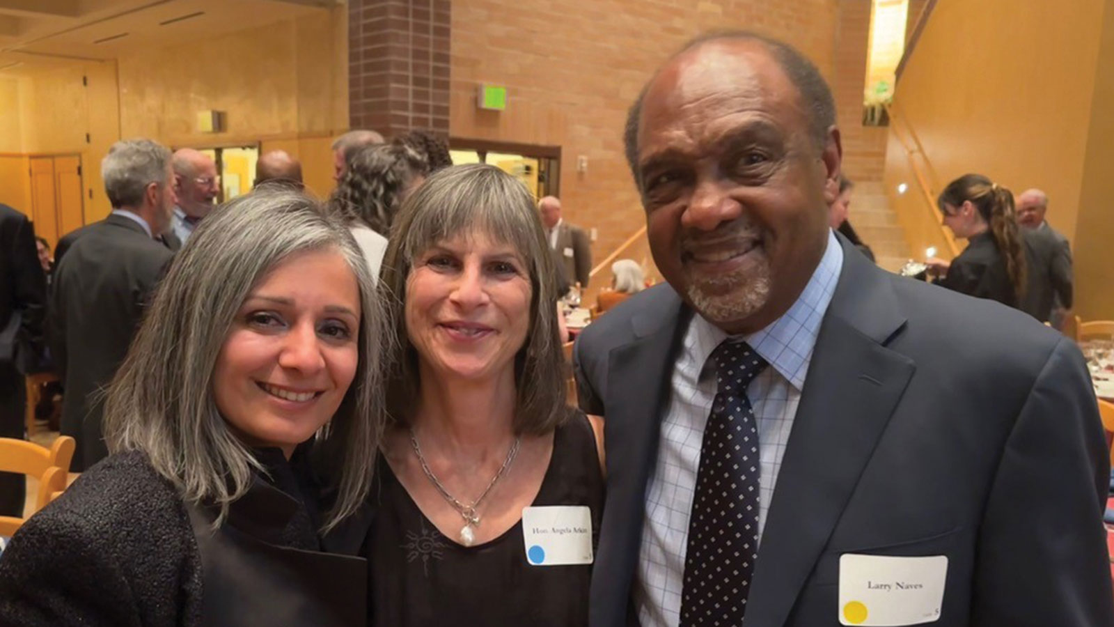 Katayoun Azizpour Donnelly, Judge Angela Arkin, and Judge Larry Naves help celebrate the new Irving P. Andrews Inn of Court