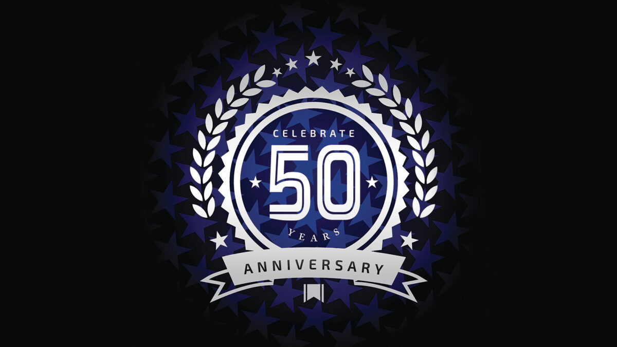 50th year celebration silver emblem