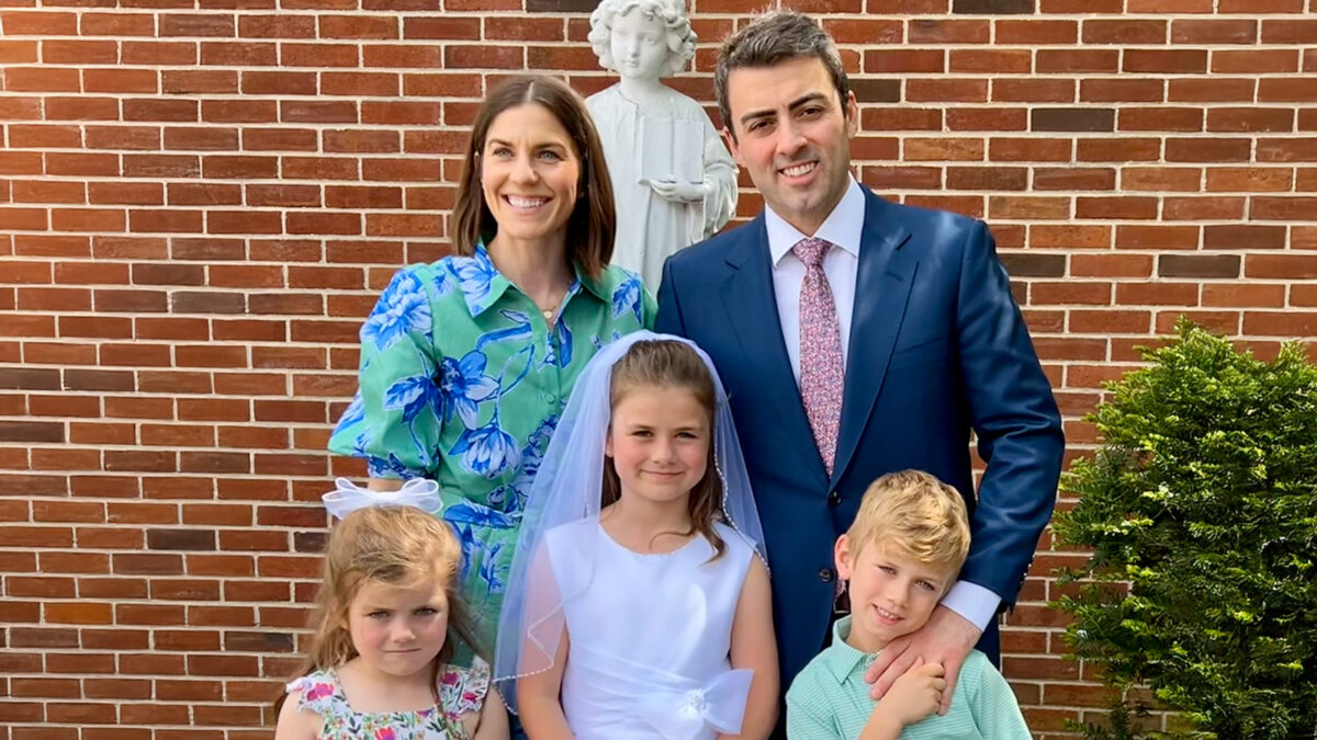 Charlie’s daughter Abby, son-in-law Dan, and grandchildren Emilia, Eloise, and Everett