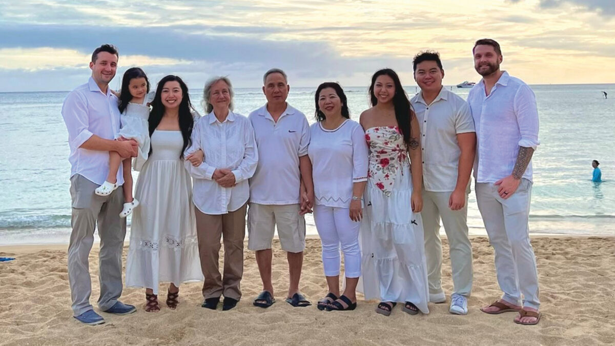 Nguyen with his family in Hawaii.