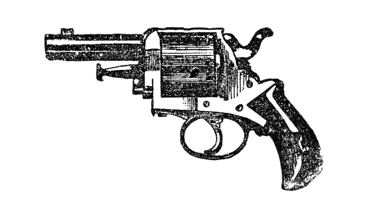 Revolver handgun isolated on white 1891