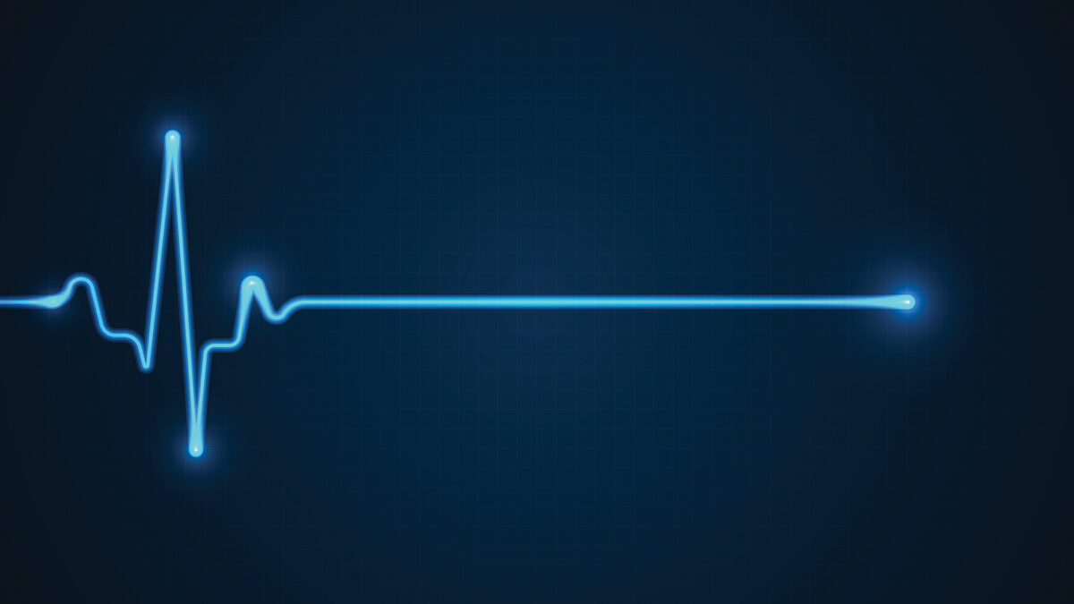 Emergency ekg monitoring. Blue glowing neon heart pulse. Heart beat. Electrocardiogram.
