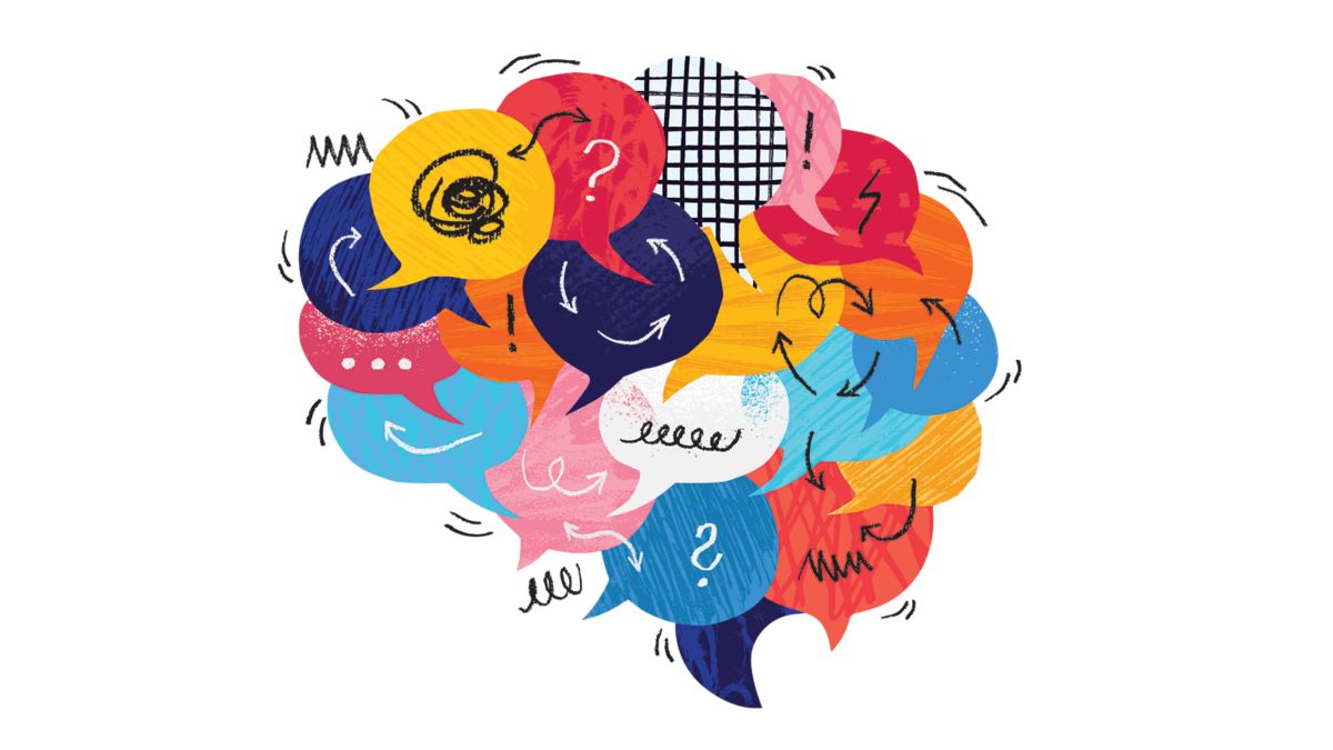 Overthinking Brain Concept stock illustration