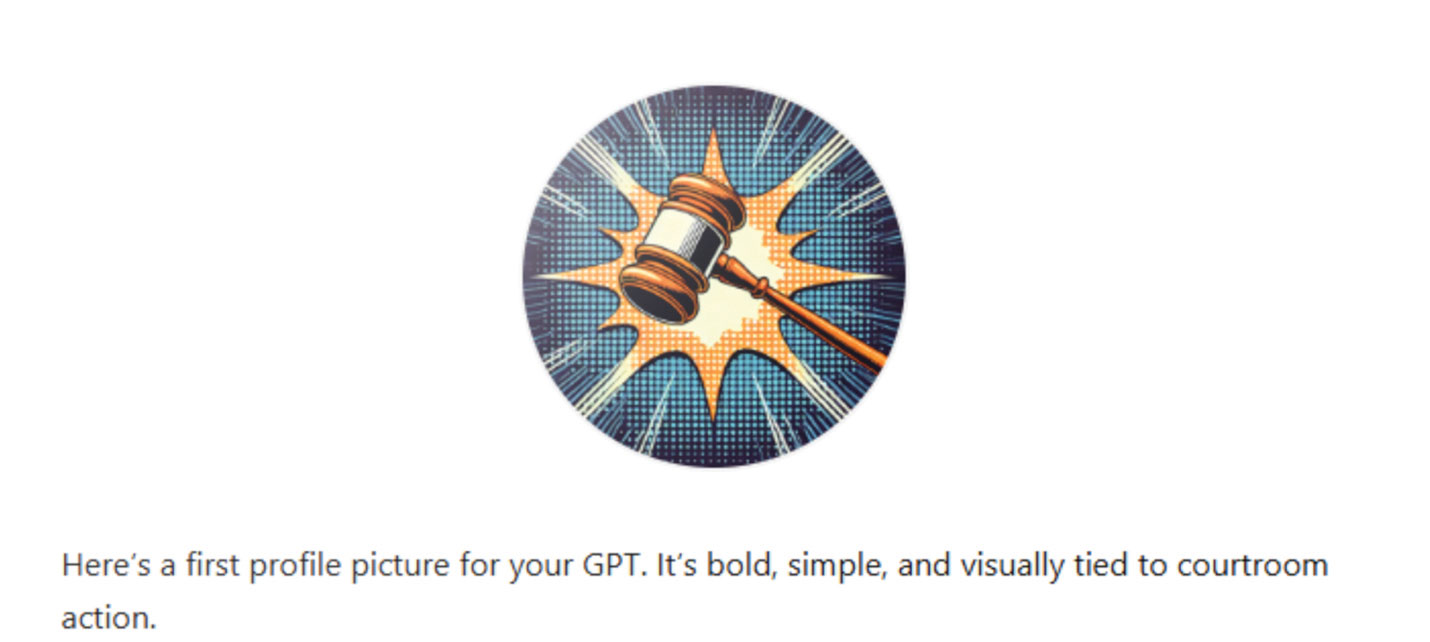 The Builder automatically generates a profile image for your custom GPT. You can accept it or make changes to it.